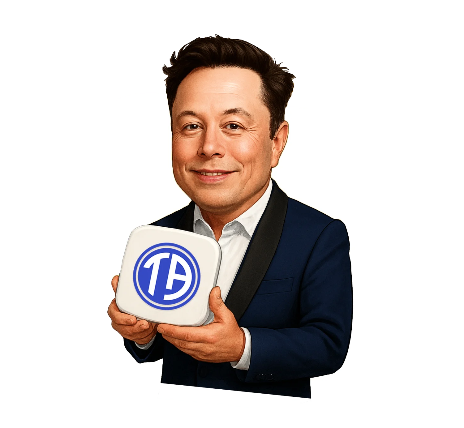 elon musk with technoall logo